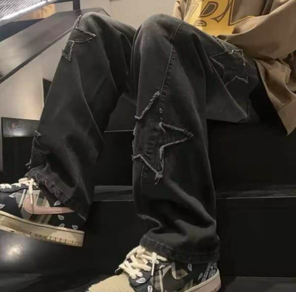 jean baggy style black streetwear