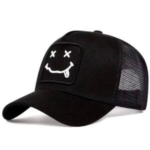 Casquette streetwear smiley noir