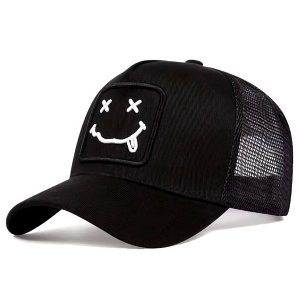 Casquette streetwear smiley noir